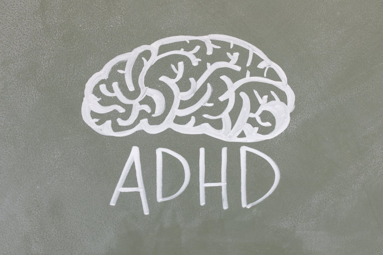 get-in-touch Chalkboard drawing depicting ADHD for mental health awareness.